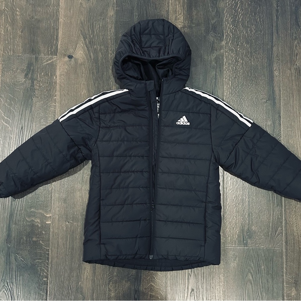 Adidas Black Puffer Jacket with Hood